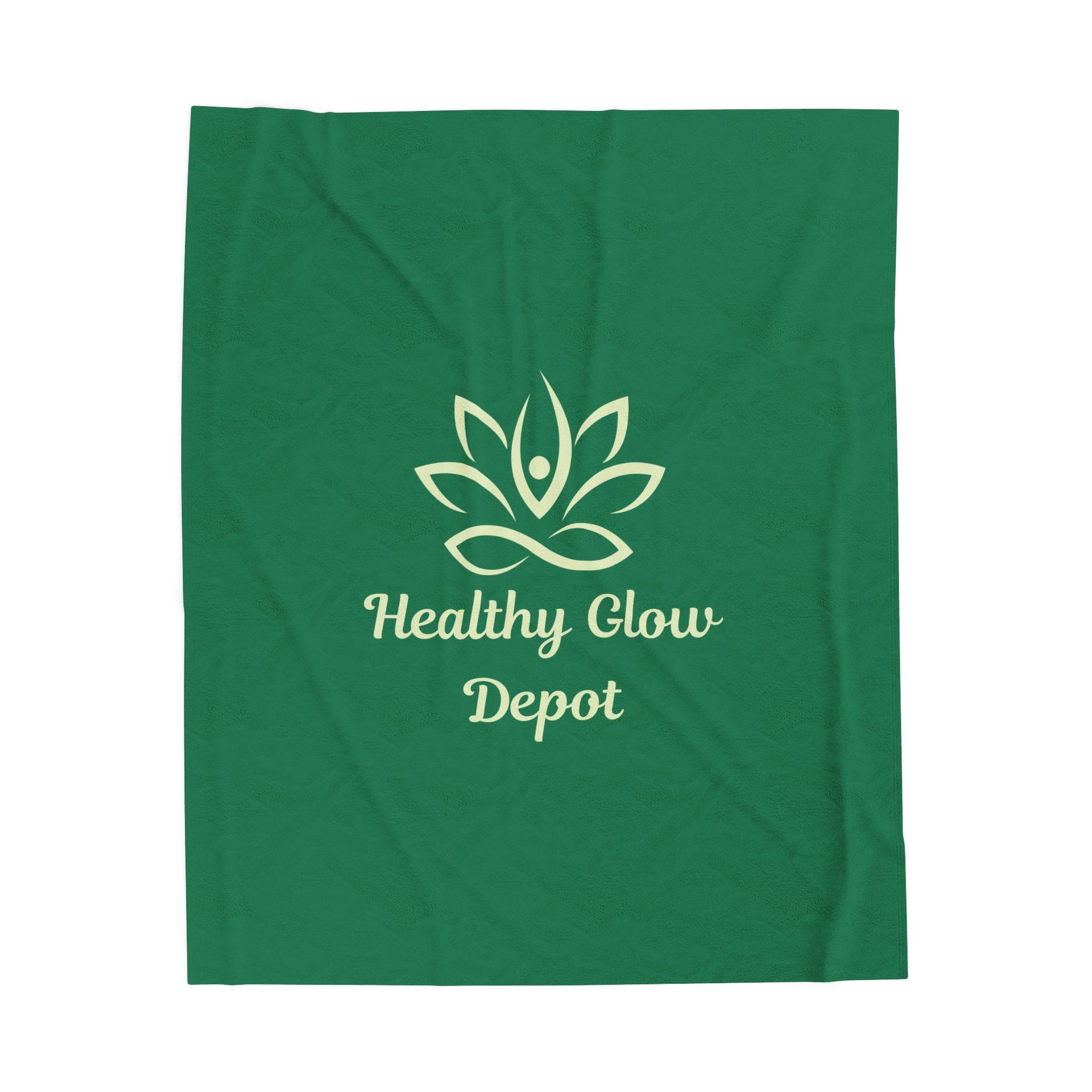 Velveteen Plush Blanket — 'Healthy Glow Depot' Spa Logo Throw