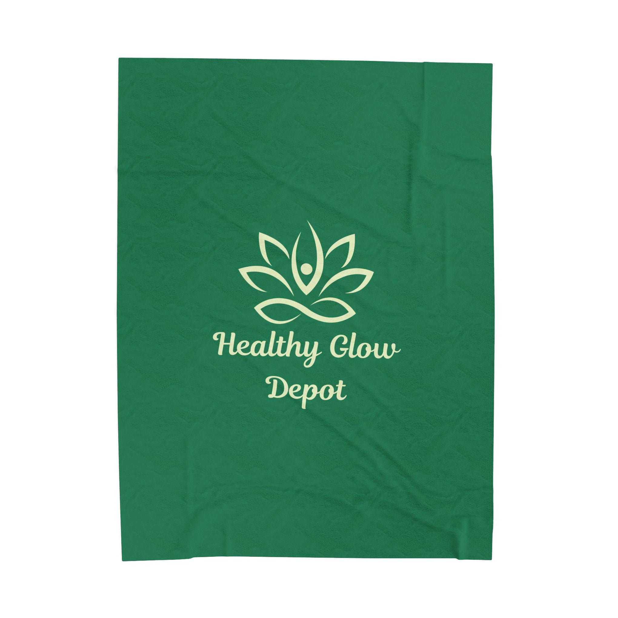 Velveteen Plush Blanket — 'Healthy Glow Depot' Spa Logo Throw