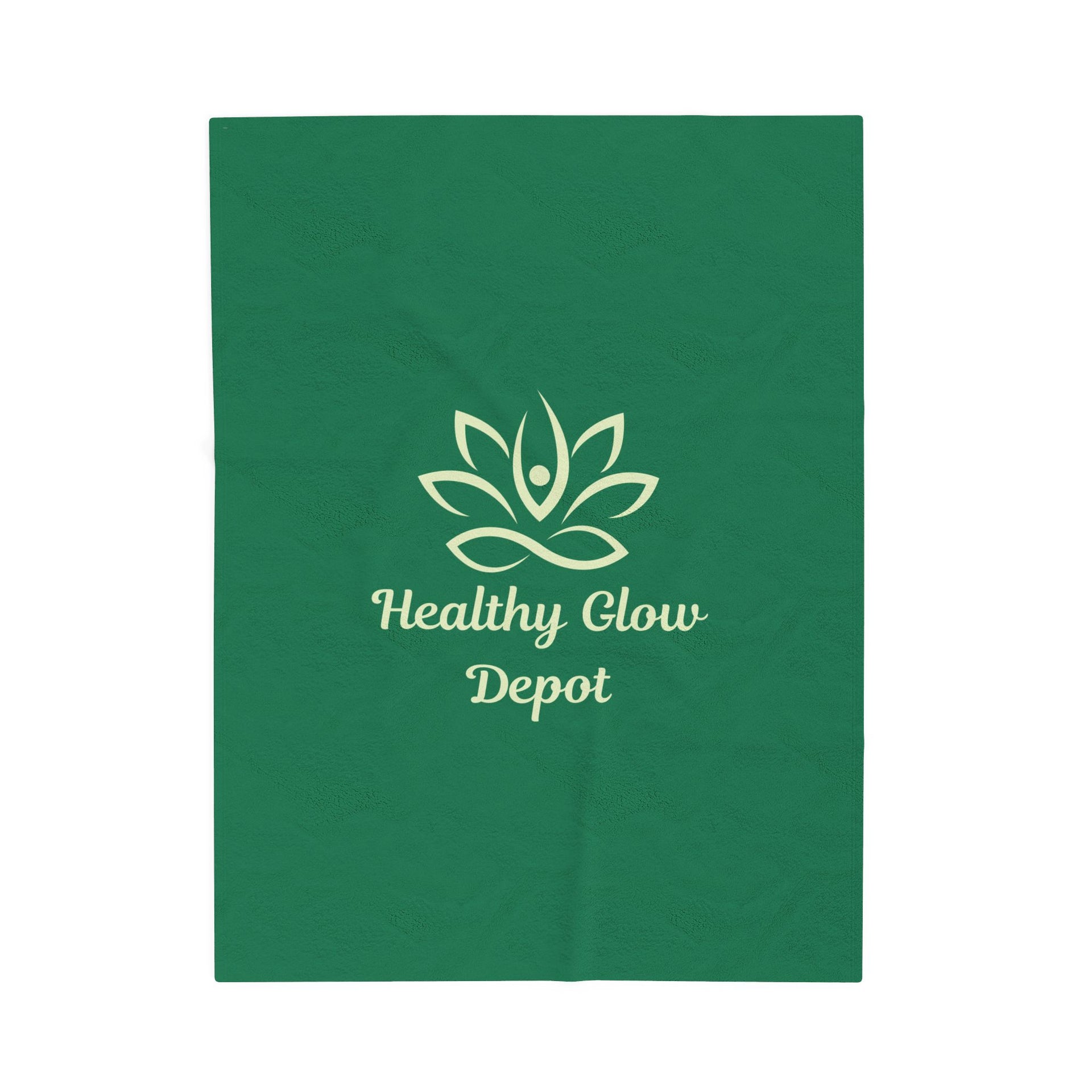Velveteen Plush Blanket — 'Healthy Glow Depot' Spa Logo Throw