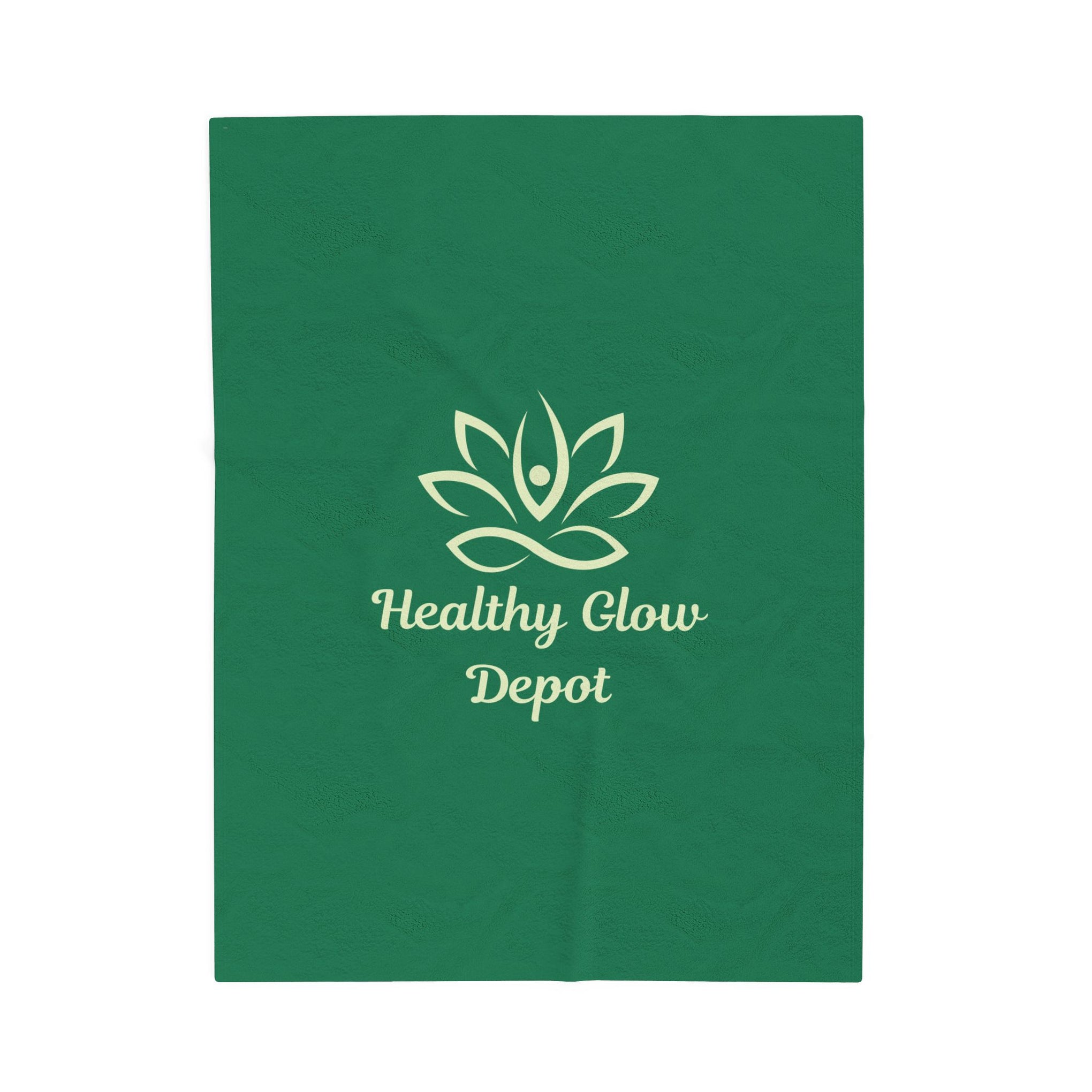 Velveteen Plush Blanket — 'Healthy Glow Depot' Spa Logo Throw