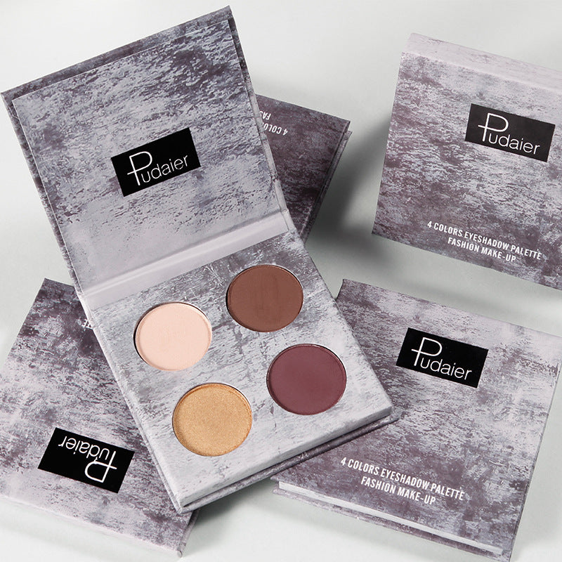 4-Color Waterproof Matte Pearlescent Eyeshadow Palette