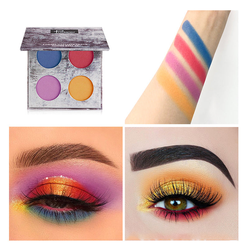 4-Color Waterproof Matte Pearlescent Eyeshadow Palette