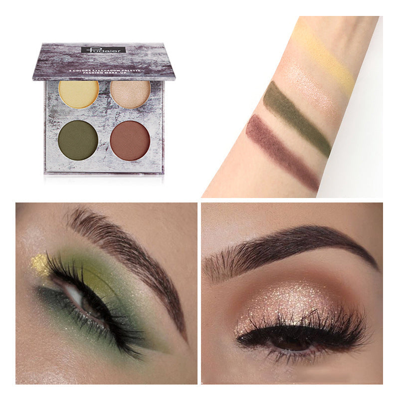 4-Color Waterproof Matte Pearlescent Eyeshadow Palette