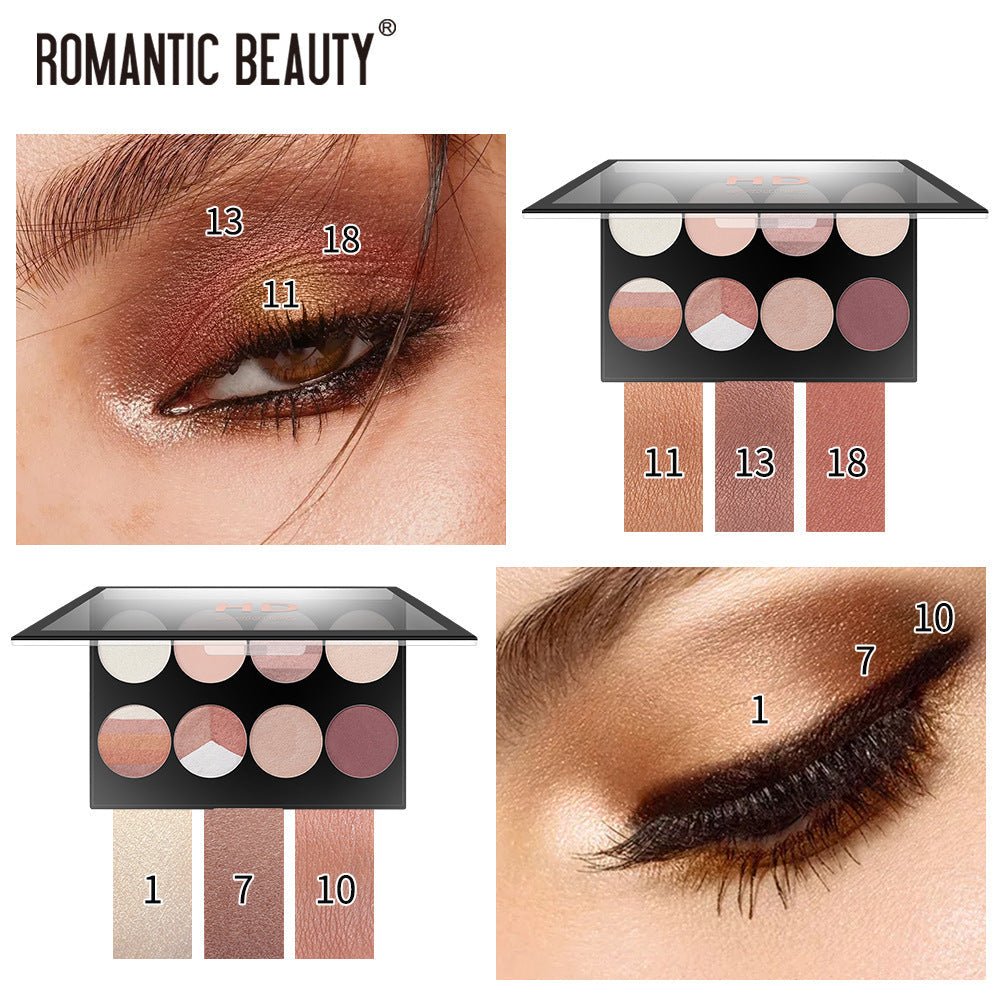 8-Color Pearl Matte Eyeshadow Palette Easy Application