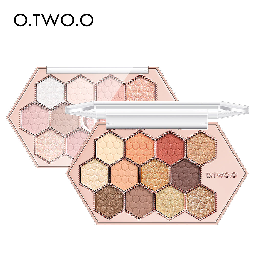 12-Color Honeycomb Diamond Eyeshadow Palette Natural Highlight