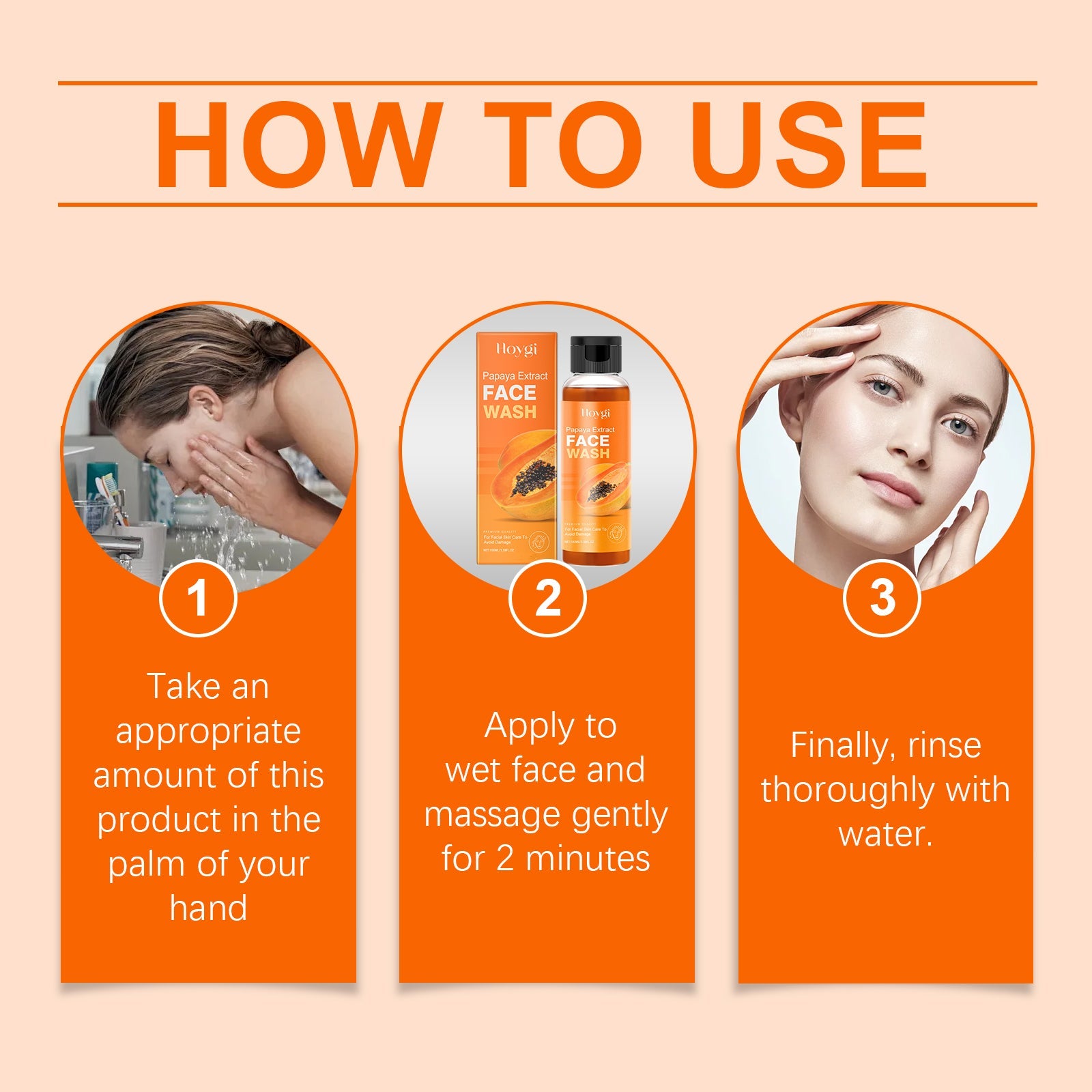 Papaya Gentle Face Wash Hydrating Moisturizing Cleanser