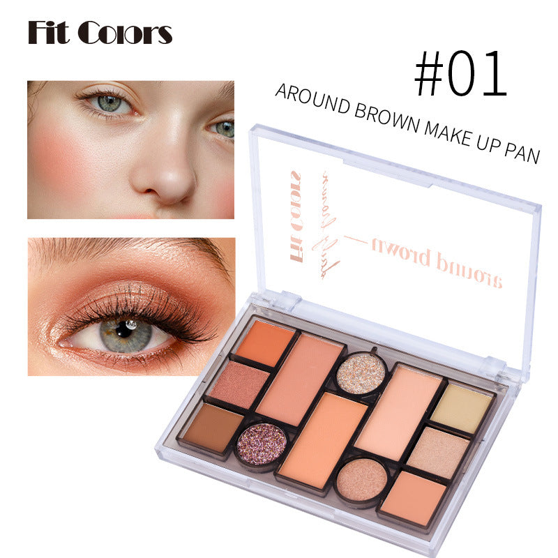 12-Color Face Makeup Powder Palette Matte Pearlescent