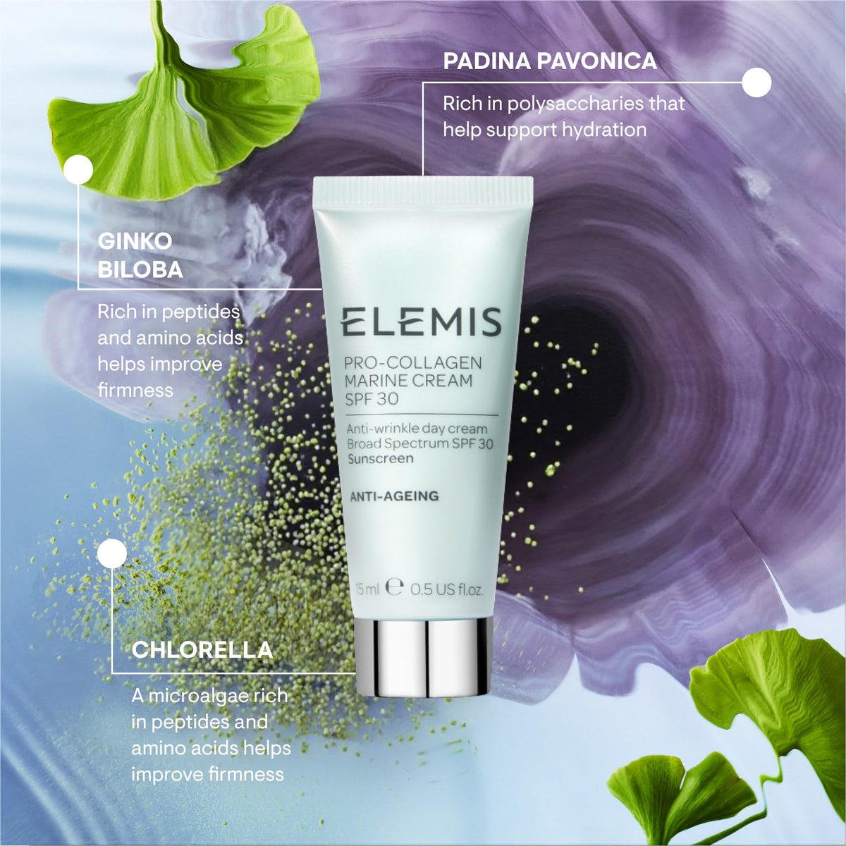 ELEMIS Pro-Collagen Marine Cream SPF 30, Lightweight Anti-Wrinkle Daily Facial Moisturizer