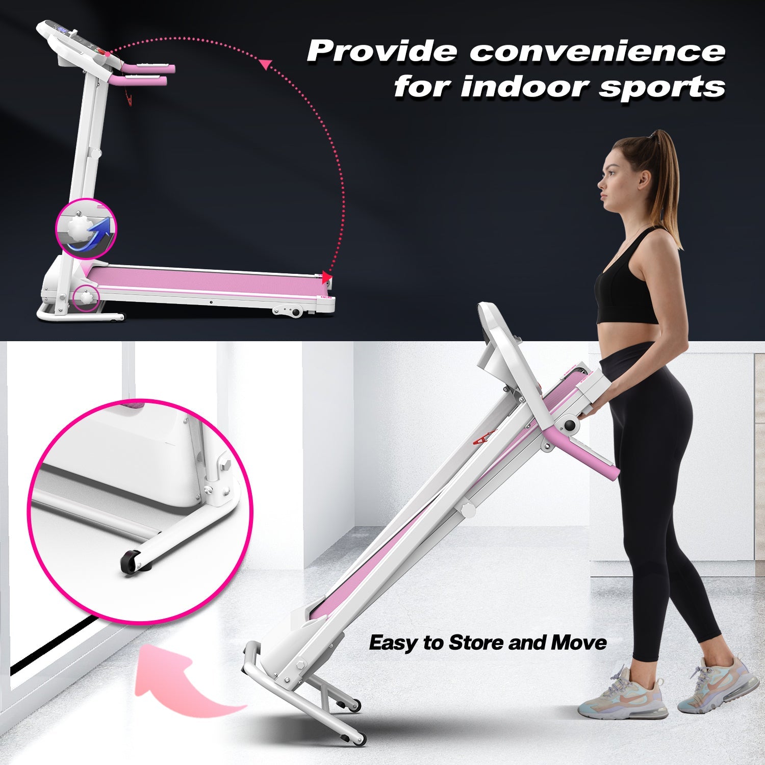 Foldable 2.5HP Electric Treadmill for Home Workouts