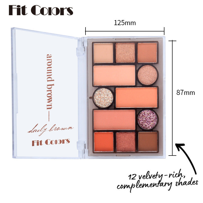 12-Color Face Makeup Powder Palette Matte Pearlescent