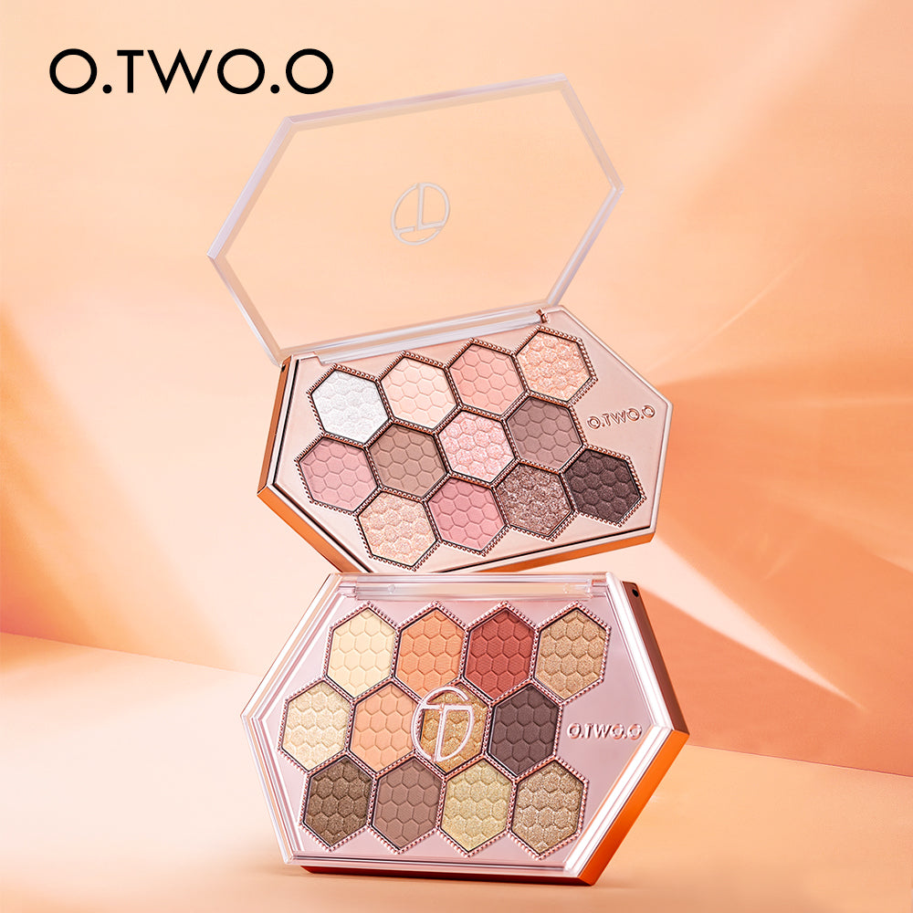 12-Color Honeycomb Diamond Eyeshadow Palette Natural Highlight