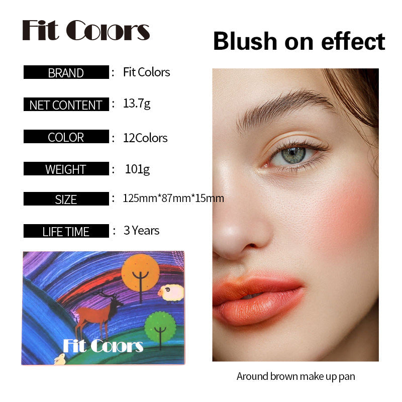 12-Color Face Makeup Powder Palette Matte Pearlescent