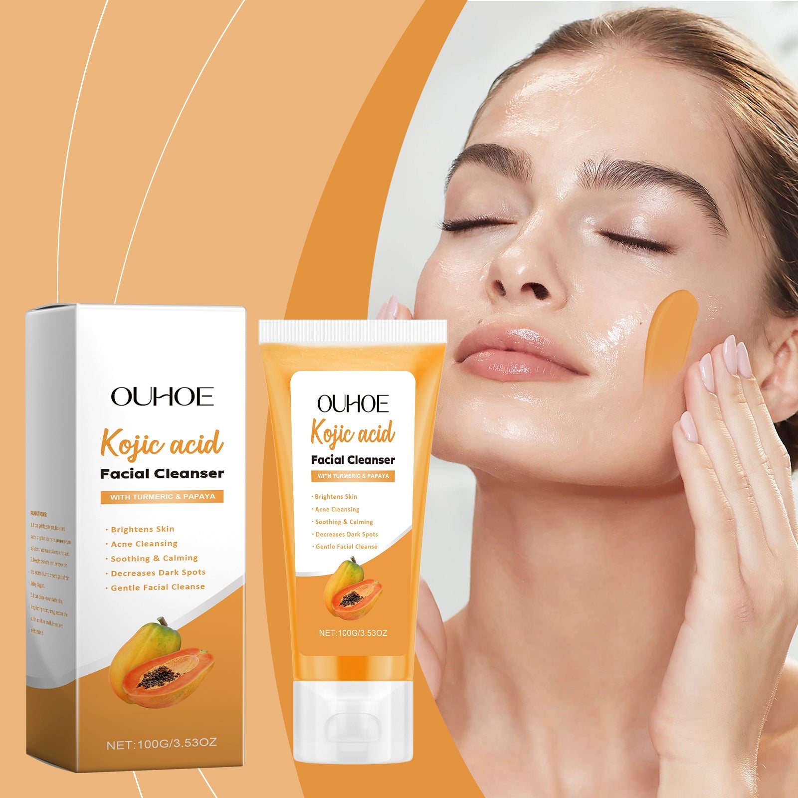 Papaya Facial Cleanser Pore Cleaning Oil Balance Moisturizer
