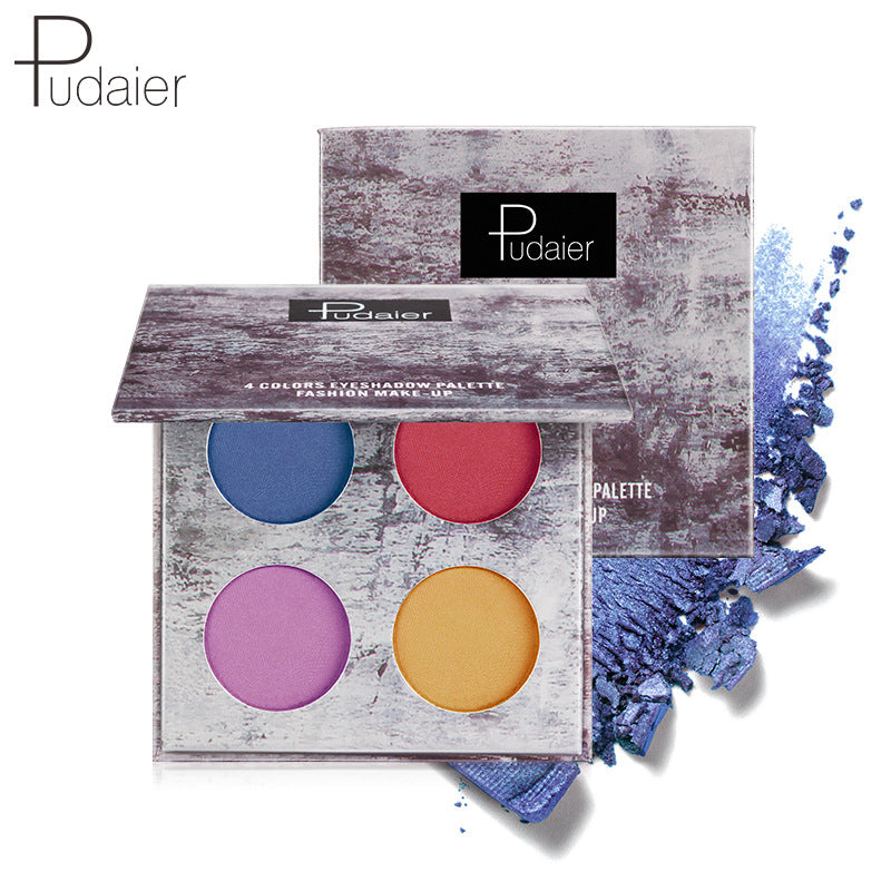 4-Color Waterproof Matte Pearlescent Eyeshadow Palette