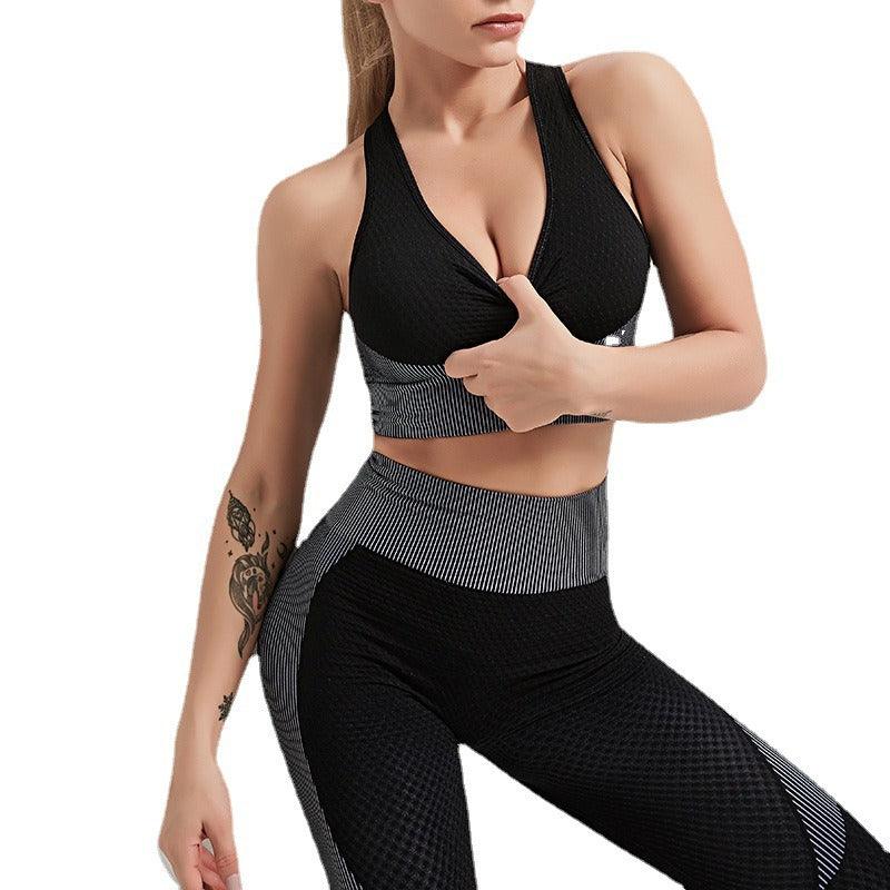 Signature Yoga Top Sports Bra Leggings Fitness Set