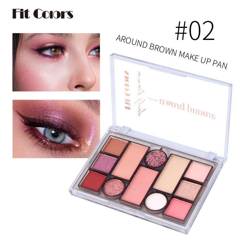 12-Color Face Makeup Powder Palette Matte Pearlescent