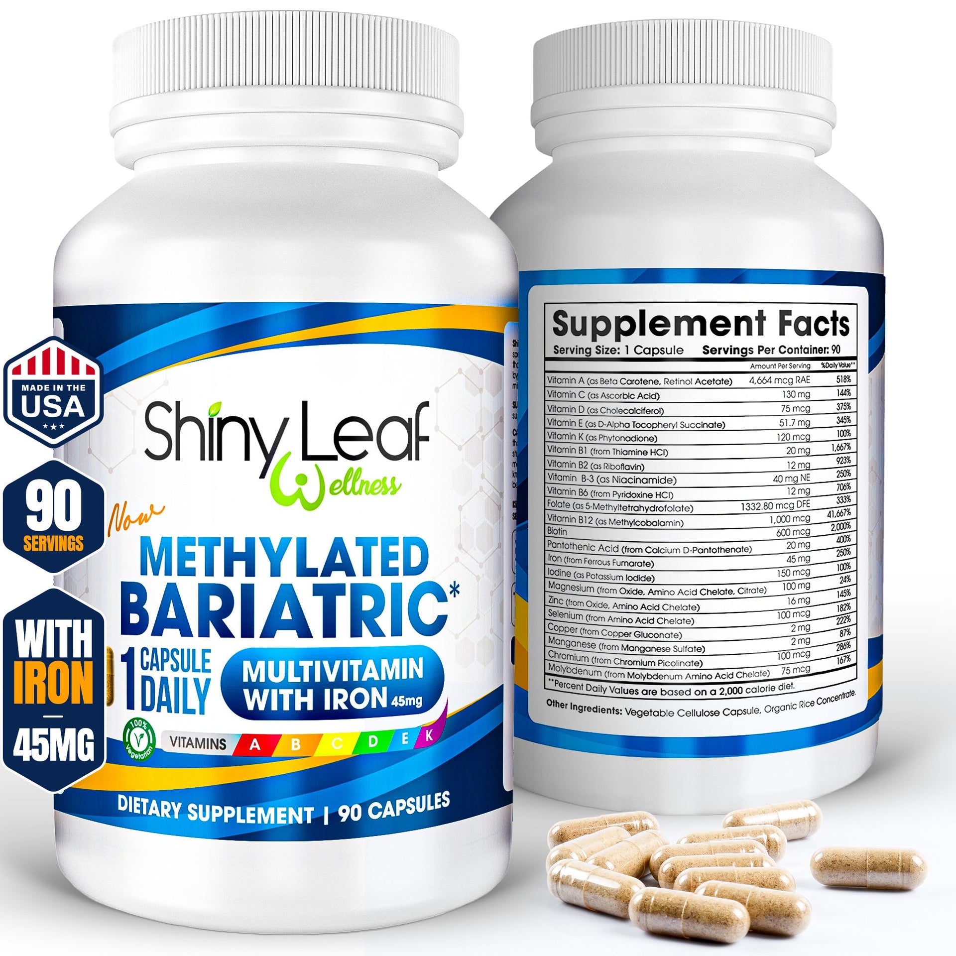 Methylated Bariatric Multivitamin with Iron Daily Capsules