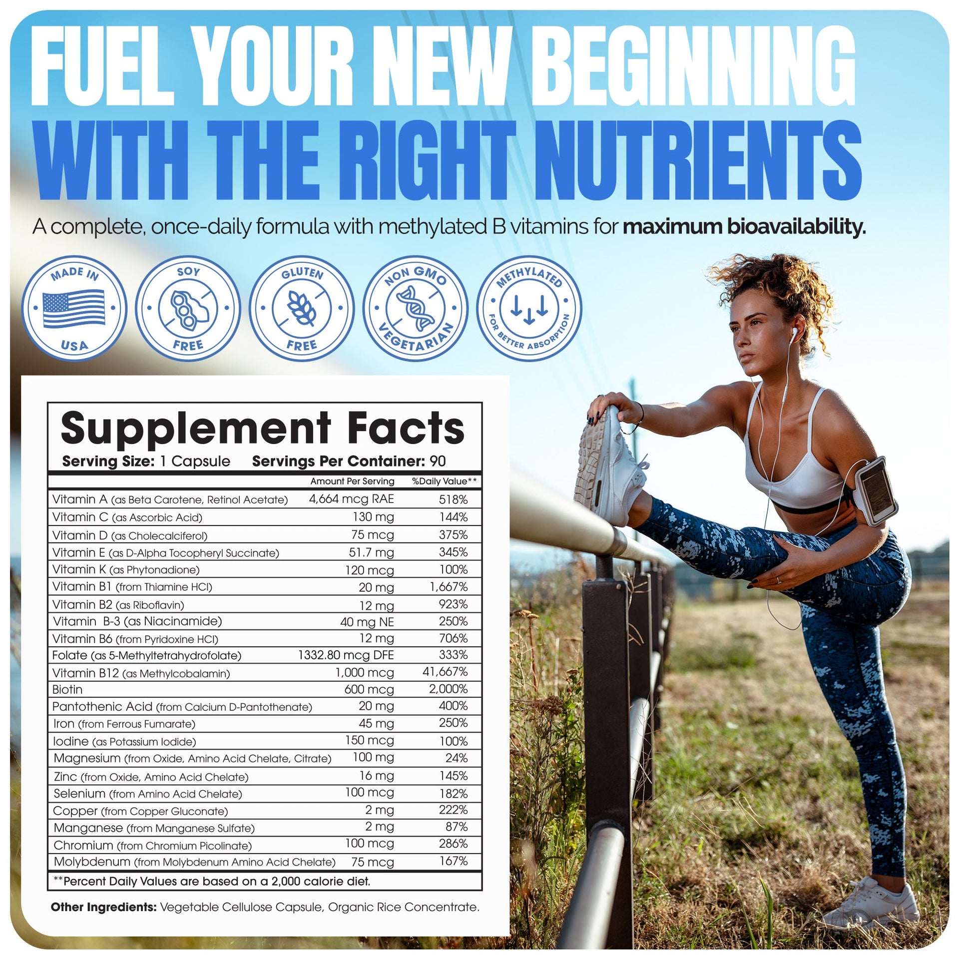 Methylated Bariatric Multivitamin with Iron Daily Capsules