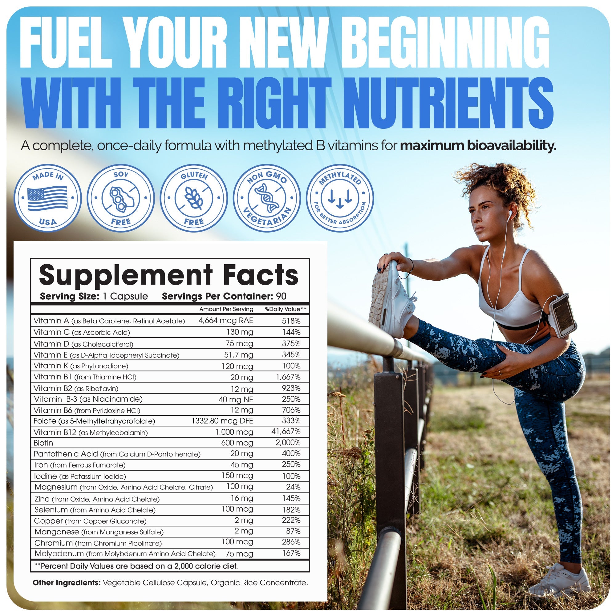 Methylated Bariatric Multivitamin with Iron Daily Capsules