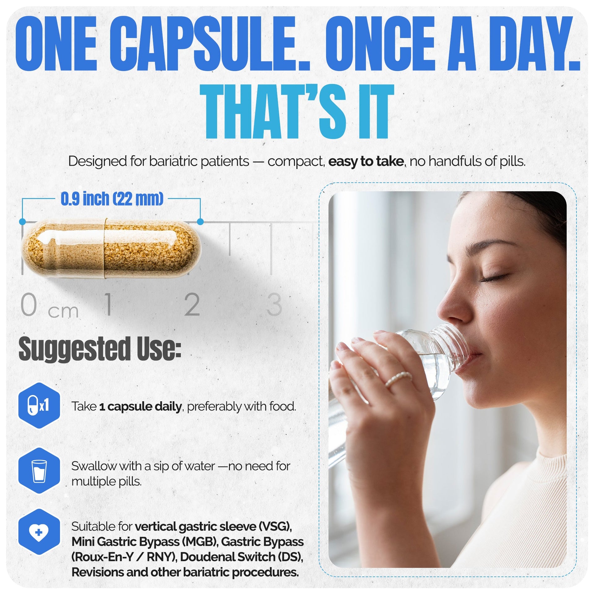 Methylated Bariatric Multivitamin with Iron Daily Capsules
