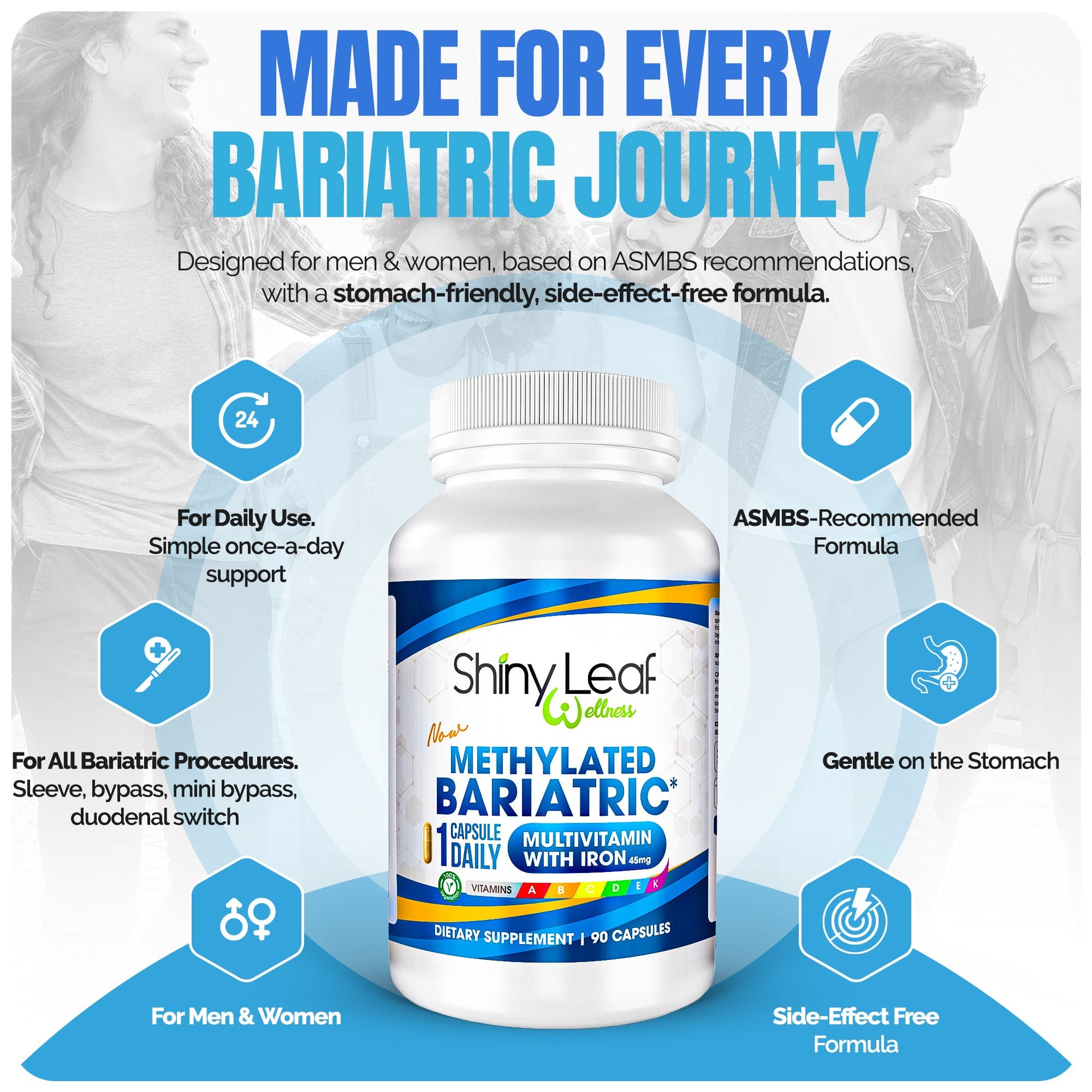 Methylated Bariatric Multivitamin with Iron Daily Capsules