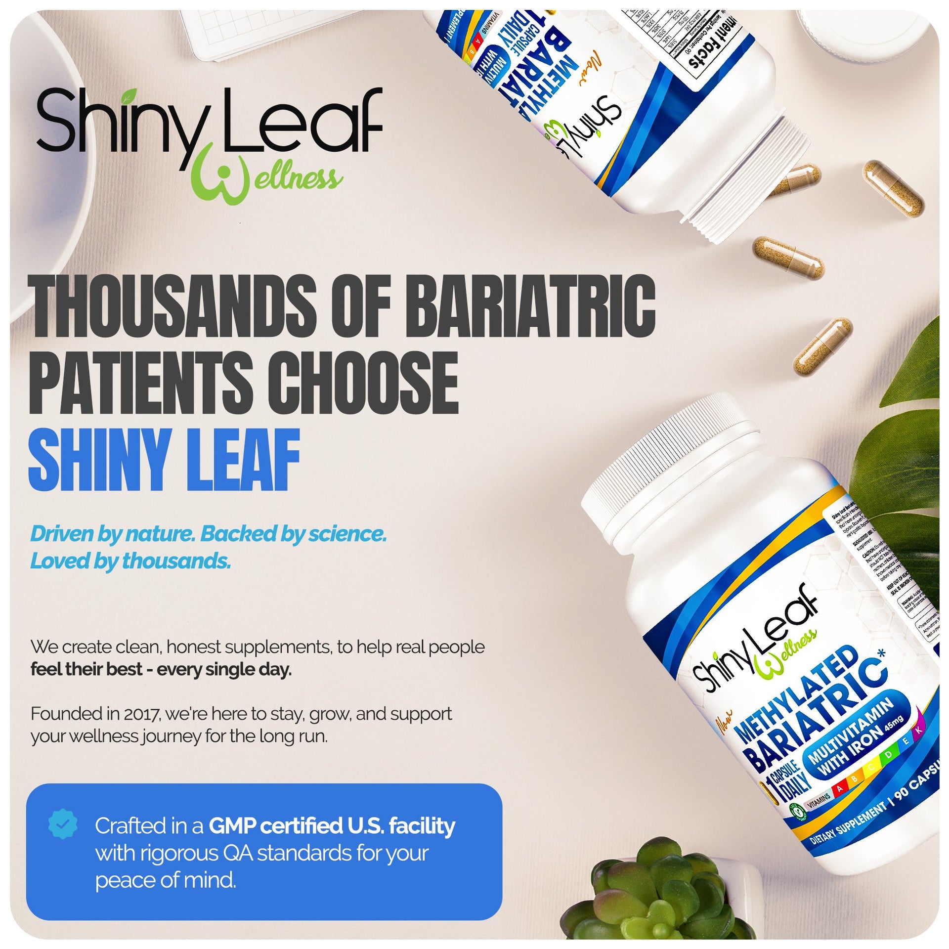 Methylated Bariatric Multivitamin with Iron Daily Capsules