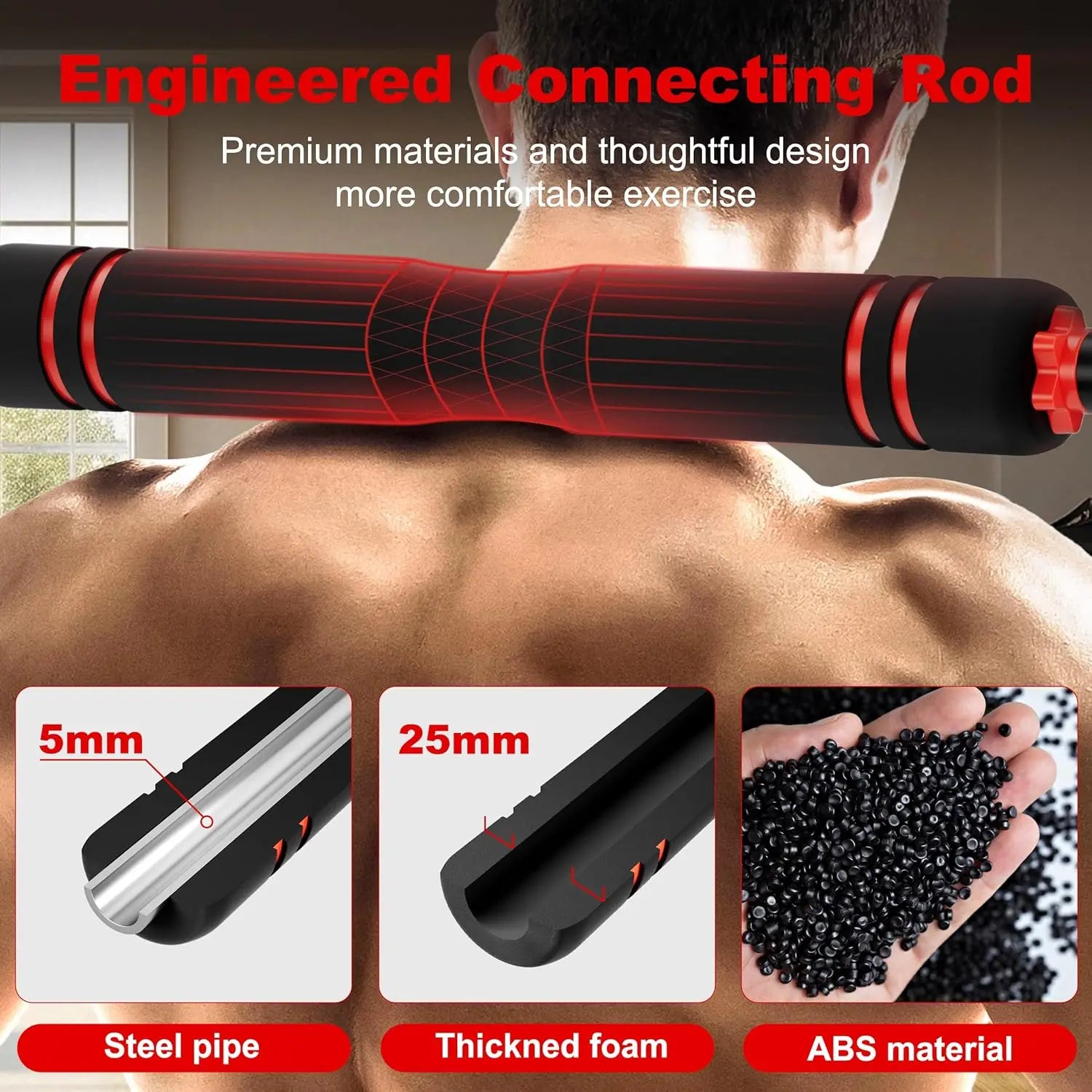 5-in-1 Adjustable Dumbbell Set Barbell Kettlebell