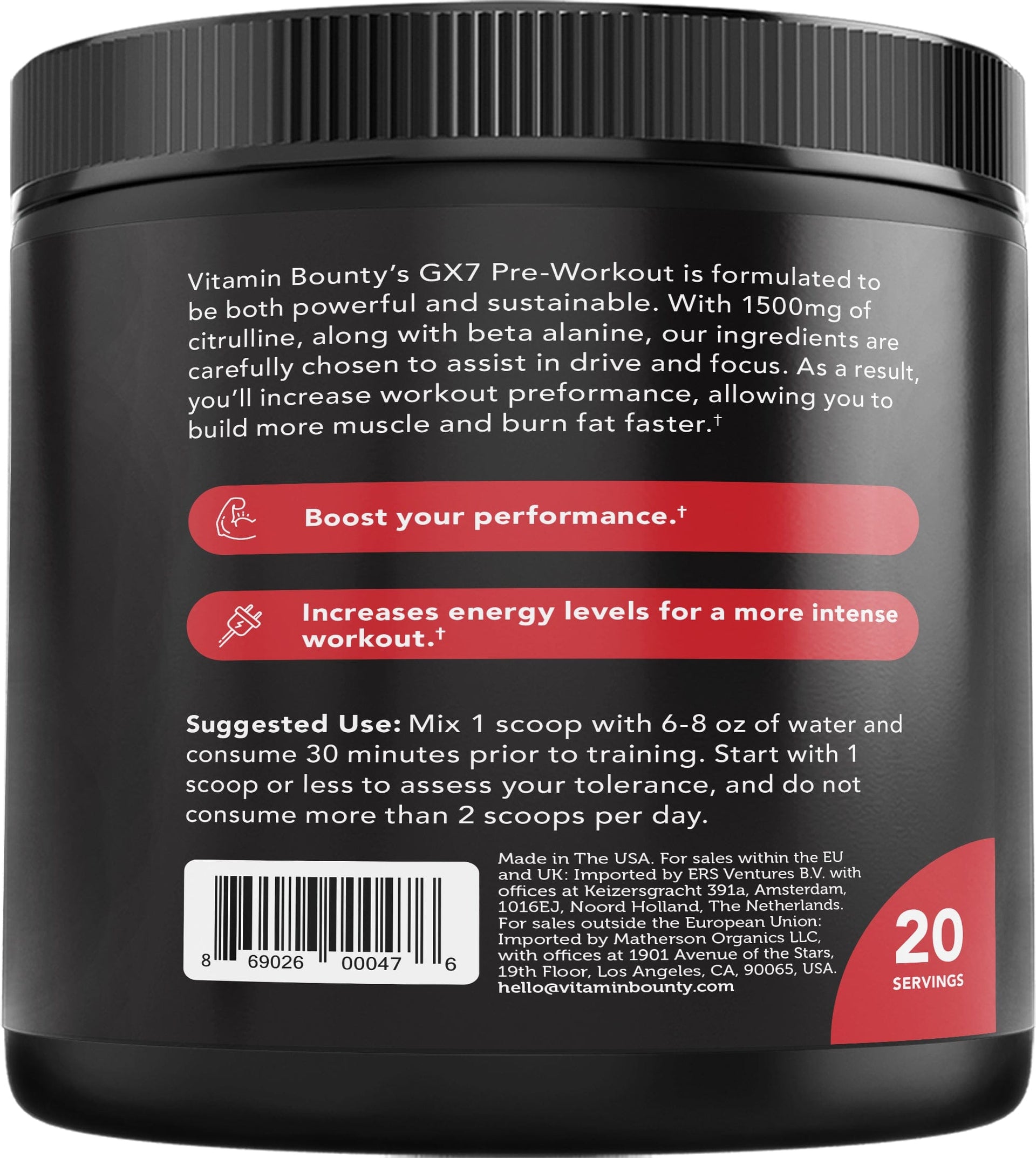 Watermelon Pre-Workout Supplement for Fitness Energy