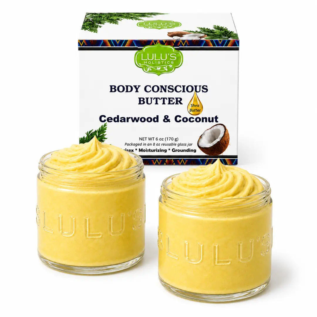 Lulu's Holistics Almond Coconut Glowing Whipped Body Butter with Raw African Yellow Shea Base