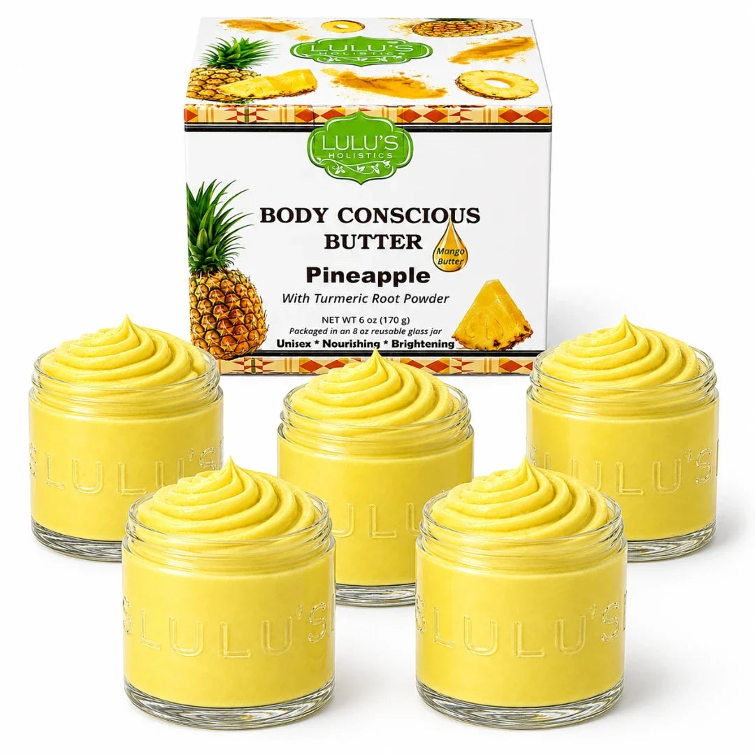 Lulu's Holistics Almond Coconut Glowing Whipped Body Butter with Raw African Yellow Shea Base
