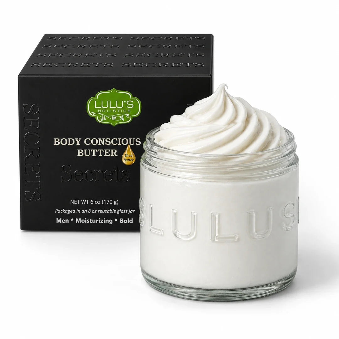 Lulu's Holistics Almond Coconut Glowing Whipped Body Butter with Raw African Yellow Shea Base