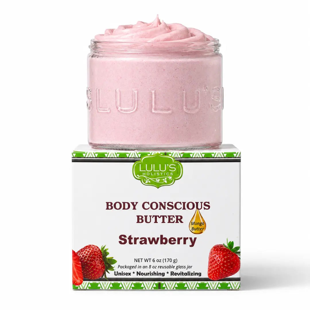 Lulu's Holistics Strawberry & Dragon Fruit Whipped Mango Body Butter – Non-Greasy Glow & Soft Exfoliation