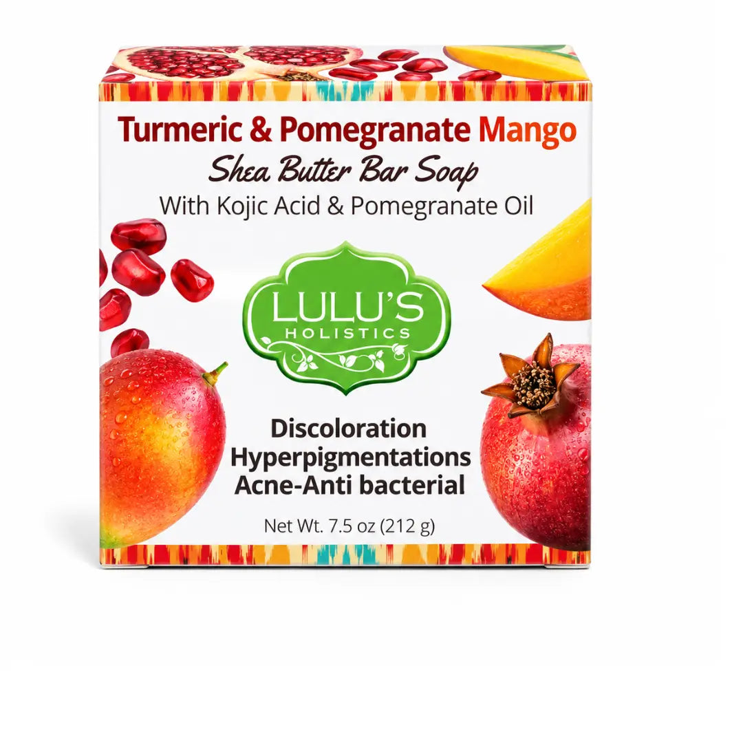 Lulu's Holistics Pomegranate Mango Turmeric Kojic Shea Butter Bar Soap – Brightening Cleanse